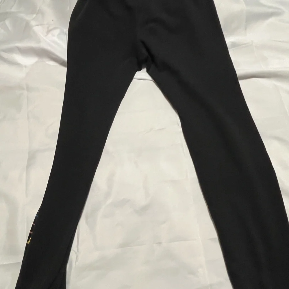 PINK Black Joggers with Colorful Lettering